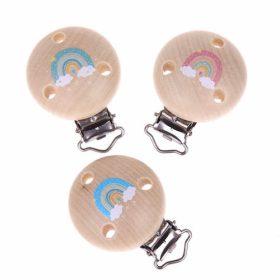 clip pince attache tetine bois
