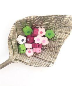 perles en forme de fleurs en bois pour bijoux collier bracelet attache tetine