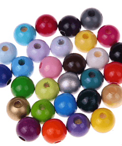 perles en bois colorées