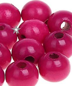 KIT PERLES BOIS POUR BRACELETS ET BIJOUX DIY rose foncé attache tetine