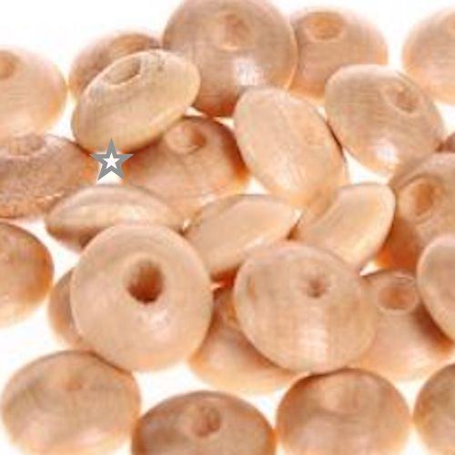 perles plates bois naturel pour bijoux attache tetine bracelet fabrication de collier