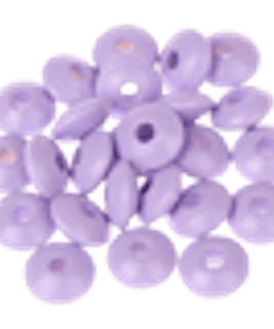 perles plates bois lilas pour creation de bijoux bracelet collier attache tétine