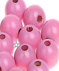 Perles bois assortiment rosee 10 MM pour attache tetine