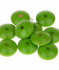 perles plates vert pour bijoux bracelet collier attache tetine DIY loisirs créatifs