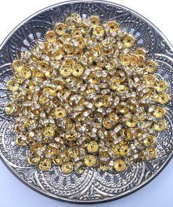 perles plates strass or doré pour bracelet bijoux bague collier loisirs creatifs, perles intercalaires