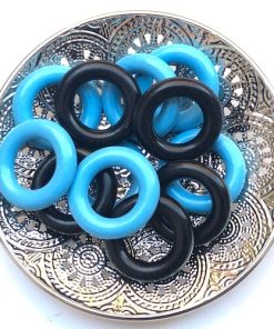 Anneau en bois bleu noir X5 dentition bébé