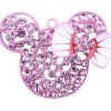 Pendentif strass bijoux rose en métal , breloque minnie disney