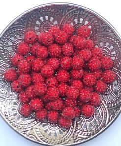 Perle bijoux bracelet strass rouge 10mm