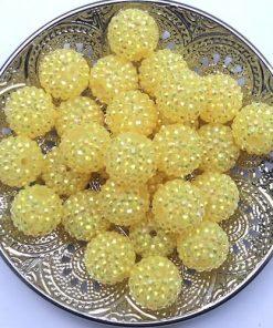 Perles bracelet strass jaune 20mm grossiste perles bijoux