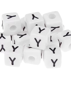 Perles lettres alphabet plastique Y X5 pour attache tetine