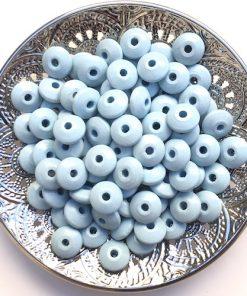 Perles plates ciel 14 MM X30 pour creation attache tetine bijoux