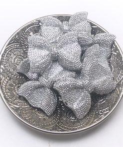 Perle bracelet strass noeud argenté - grossiste perles bijoux