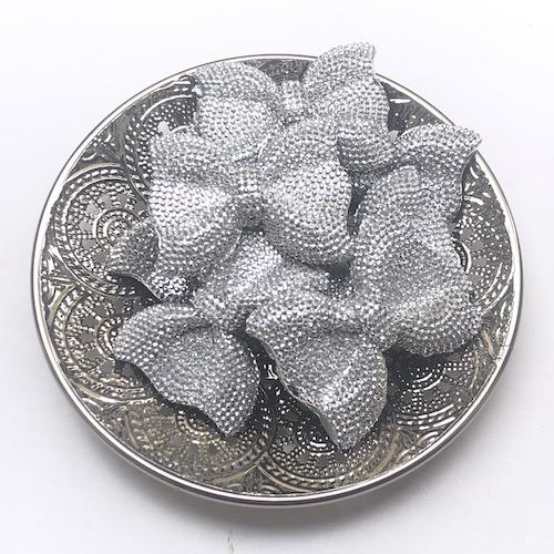 Perle bracelet strass noeud argenté - grossiste perles bijoux