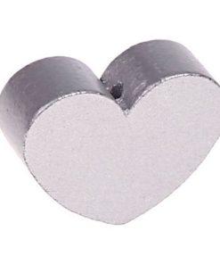 Perle fantaisie coeur argent pour bijoux loisirs creatifs attache tetine