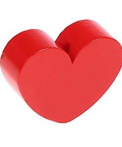 Perle bois fantaisie coeur rouge pour attache tetine