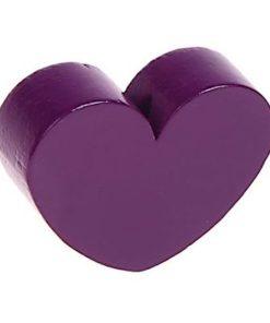 Perle fantaisie coeur purple pour bracelet collier attache tetine