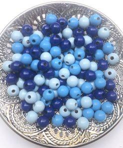Perles bois colorées bleu 10 MM pour creation attache tetine bijoux