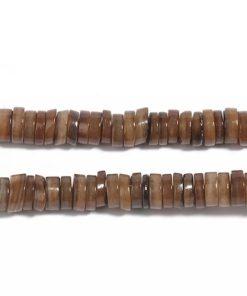 Perles Heishi coquillage brun 4mm