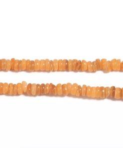 Perles Heishi coquillage orange doré 4mm