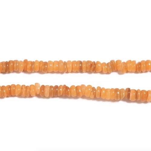 Perles Heishi coquillage orange doré 4mm