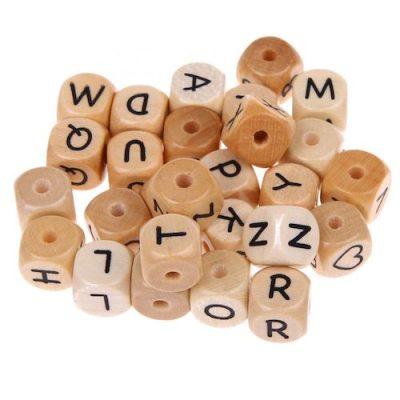perles lettres alphabet bois pour bracelet attache tetine bijoux loisirs creatifs