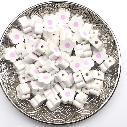Perle fantaisie fleur blanc pour bracelet, loisirs créatifs