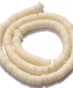 Perles plates heishi bracelet beige 6 mm X300