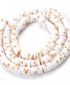 Perles plates heishi bracelet blanc X300