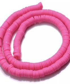 Perles plates heishi bracelet fuchsia X300