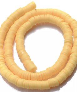 Perles plates heishi bracelet jaune 6 mm X300