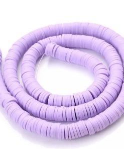 Perles plates heishi bracelet lilas 6 mm X300