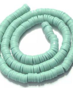 Perles plates heishi bracelet menthe 6 mm X300