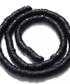 Perles plates heishi bracelet noir 6 mm X300