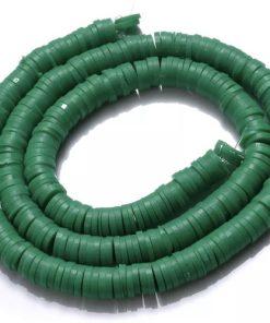 Perles plates heishi bracelet vert 6 mm X300