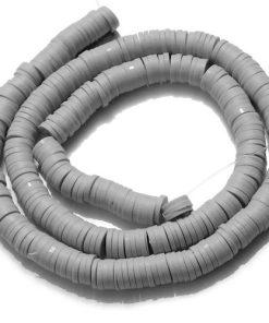 Perles plates heishi bracelet gris 6 mm X300