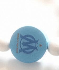 Perle OM Olympique de Marseille en bois attache tetine personnalisée