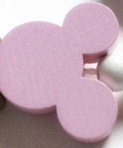 perle mickey bois rose pale tete pour attache tetine bijoux loisirs créatifs