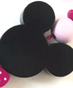 perle mickey bois noire tête pour attache tetine bijoux loisirs créatifs