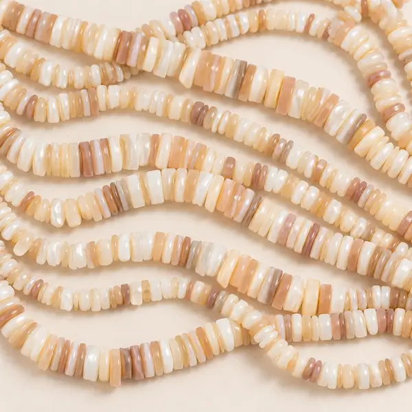 perles heishi en coquillage aux tons naturels 3